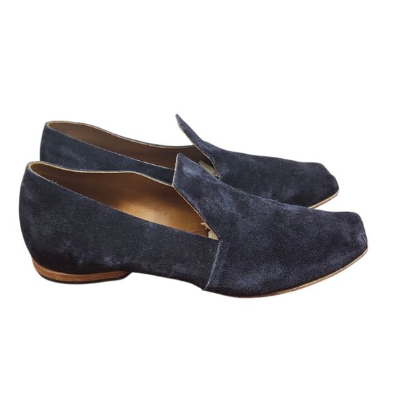 Cliff Dweller Suede Flats Navy Blue Minimalist Handmade Shoes Women’s Size 39 EU - Picture 4 of 12